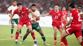 Timnas Indonesia meraih kemenangan telak 9-2 atas Bangladesh dan memastikan tiket ke final FIFA ASEAN Cup 2026.(Foto: SINDOnews/Isra Triansyah)