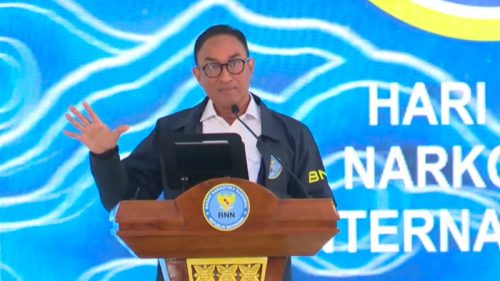 Komjen Suyudi Ario Seto, dalam acara Peringatan Hari Anti Narkotika Internasional di Lido Bogor pada Kamis (23/7/2026) (dok BNN)