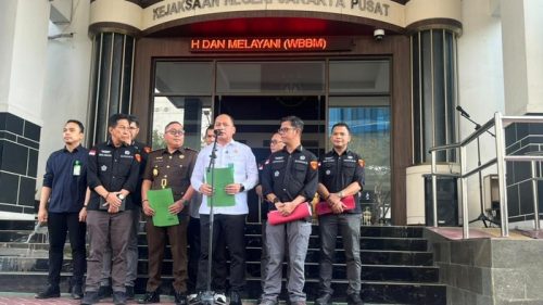 Konferensi pers di Kejari Jakpus (Rumondang/detikcom)